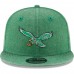 Men's Philadelphia Eagles New Era Kelly Green Historic Heathered Rugged 9FIFTY Adjustable Snapback Hat 3054487